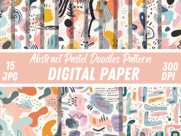 Abstract Pastel Doodles Paper Background Graphic Backgrounds By Creative River