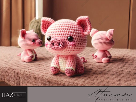 DIY Piggy Crochet Tutorial Craft Pattern Grafik Häkelmuster Von atacanwoodbox