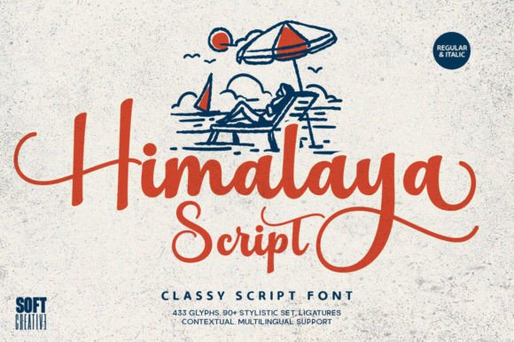 Himalaya Script Fuentes Caligráficas Fuente Por softcreative50