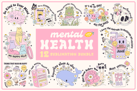 Mental Health PNG Sublimation Bundle Graphic Crafts By Lemon.design