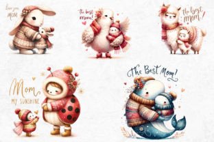 Mother's Day Animals Clipart Set PNG Graphic Illustrations By ThatsDesignStore 9