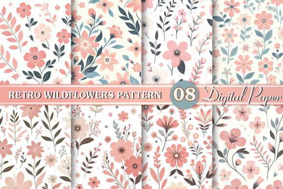 Retro Wildflowers Pattern Graphic Patterns By Magic World