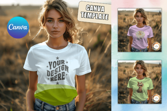 T-Shirt Mockup Canva Bella Canvas 3001 Graphic Product Mockups By LostDeLucky