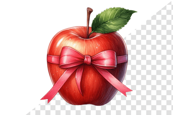 Teacher's Delight: Apple Bliss Clipart Afbeelding Afdrukbare Illustraties Door Design Store