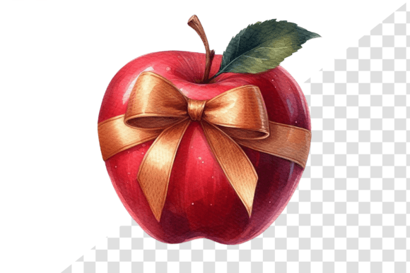 Teacher's Delight: Apple Bliss Clipart Afbeelding Afdrukbare Illustraties Door Design Store