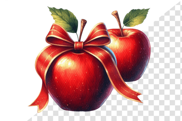 Teacher's Delight: Apple Bliss Clipart Grafika Ilustracje do Druku Przez Design Store