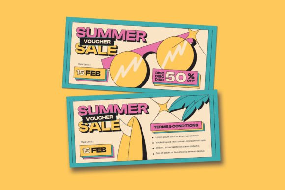 Voucher Summer Sale Graphic Print Templates By Bignoodle