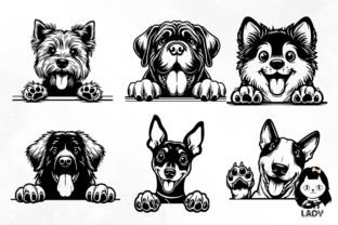50 Peeking Dog Vector Art SVG PNG Part 3 Gráfico Ilustrações para Impressão Por Cat Lady 5