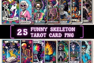 Funny Skeleton Tarot Card Sublimation Graphic Illustrations By Printme Darling 2