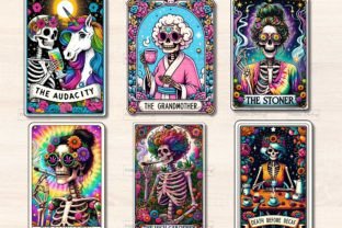Funny Skeleton Tarot Card Sublimation Graphic Illustrations By Printme Darling 3