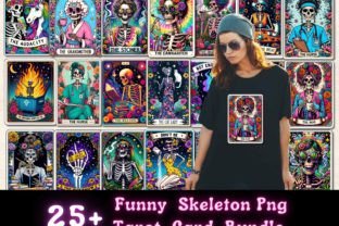 Funny Skeleton Tarot Card Sublimation Graphic Illustrations By Printme Darling 1