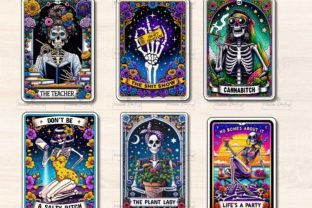 Funny Skeleton Tarot Card Sublimation Graphic Illustrations By Printme Darling 5