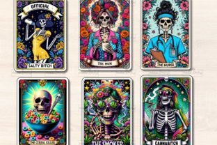 Funny Skeleton Tarot Card Sublimation Graphic Illustrations By Printme Darling 6