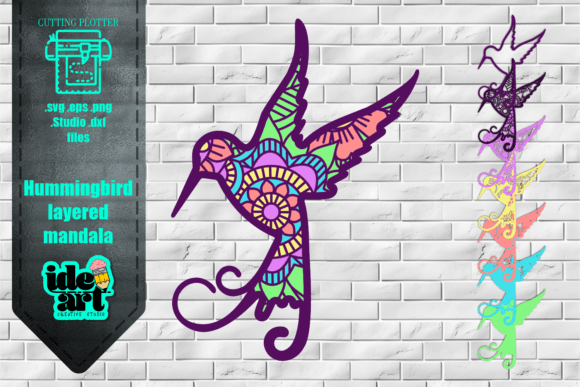 Hummingbird Layered Mandala Graphic Crafts By Ideart Creative Studio