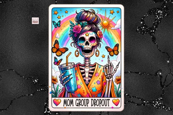 Mom Club Dropout PNG Sassy Tarot Card Gráfico Plantillas de Impresión Por Pixel Paige Studio