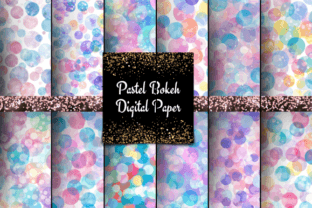 Pastel Bokeh Digital Paper Grafica Motivi di Carta Di tshirtado 1