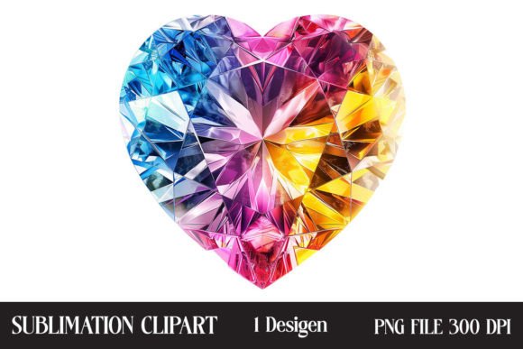 Watercolor Diamond Heart Clipart Graphic Illustrations By Creative Design House