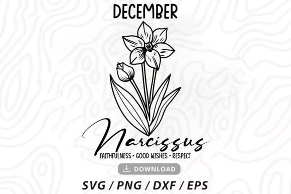 Birth Month Flower Clipart SVG December Grafika Rękodzieła Przez Ya_Design Store