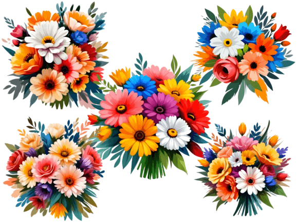 Floral Delights Perfect for Any Occasion Afbeelding Afdrukbare Illustraties Door DesignScape Arts