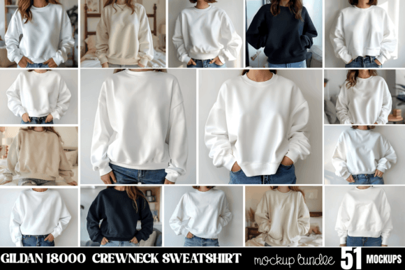 Gildan 18000 Crewneck Sweatshirt Mockup Graphic Product Mockups By CraftArt
