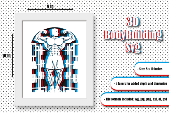 3D BodyBuilding Svg Grafika 3D SVG Przez RoyalDesignsSVG