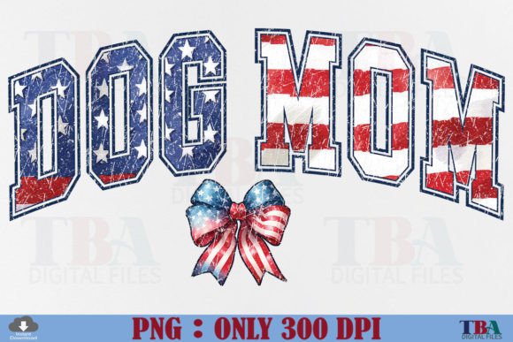 4th of July Dog Mom PNG USA Coquette Bow Gráfico Designs de Camisetas Por TBA Digital Files