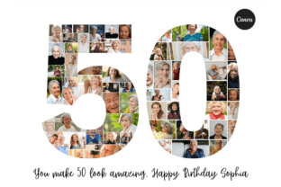 50th Birthday Photo Collage Template Graphic Print Templates By regalcreds 3