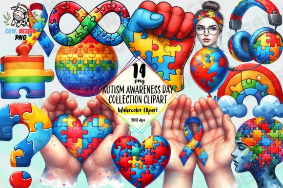 Autism Awareness Day Collection Clipart Graphic Illustrations By COW.design