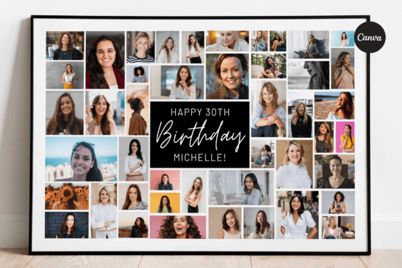 Birthday Photo Collage Canva Template Graphic Print Templates By regalcreds