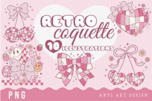 Coquette Retro Sublimation Bundle PNG Graphic Illustrations By Anyi Art Design 1