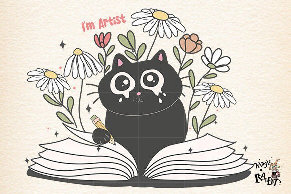Funny Cat PNG Sublimation Design Illustration Illustrations Imprimables Par Magic Rabbit