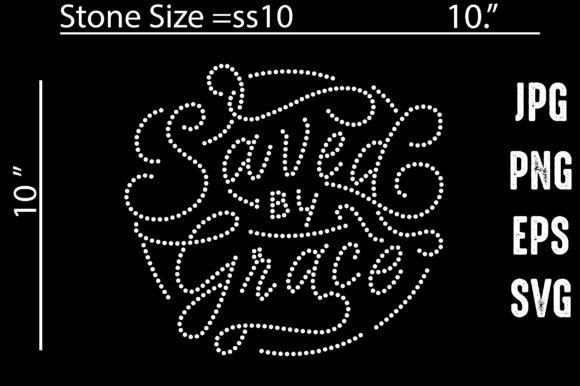 Saved by Grace Rhinestone Template Graphic Crafts By Mandala design
