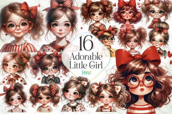 Adorable Little Girl Sublimation Bundle Grafik Druckbare Illustrationen Von JaneCreative