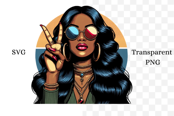 Afro American Pop Art Woman Laser Cut Graphic Scene Generators By Lara' s Designs