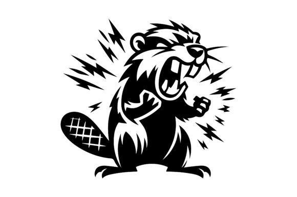 Angry Beaver Silhouette SVG Design Illustration Artisanat Par SKShagor Barmon