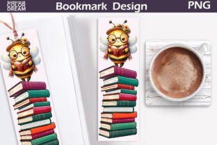 Bee Reading Book Bookmark Graphic Crafts By WatercolorColorDream