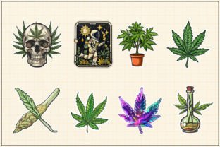 Cannabis Sticker Sublimation Bundle Gráfico Ilustrações para Impressão Por DS.Art 2