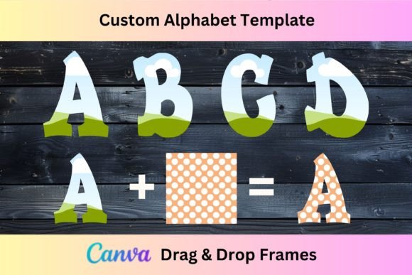 Canva Alphabet Frames Template Graphic Graphic Templates By Rivermill Embroidery