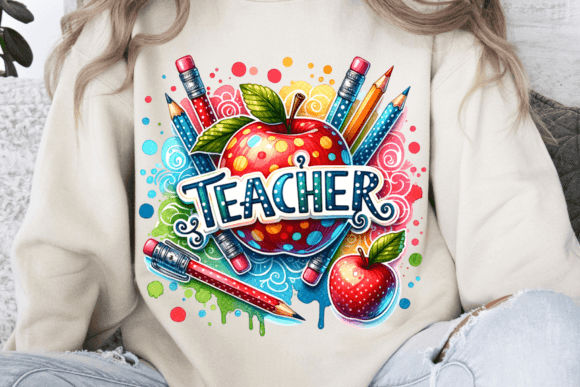 Colorful Polka Dot Teacher Png Grafik T-shirt Designs Von Ozzie Digital Art