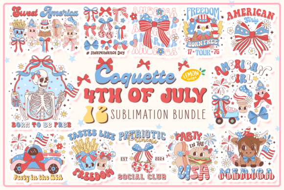 Coquette 4th of July Sublimation Bundle Graphic Crafts By Lemon.design