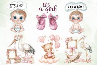 Cute Baby Shower Watercolor Sublimation Grafica Illustrazioni Stampabili Di JaneCreative 6