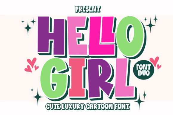 Hello Girl Display Fonts Font Door IM Studio