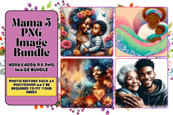 Mama PNG Image Bundle 5 Gráfico Gráficos IA Por LumiDigiPrints
