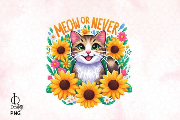 Meow or Never Clipart PNG Graphics Graphic Crafts By LQ Design