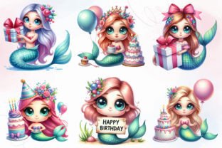 Mermaid Clipart, Birthday Mermaids PNG Graphic Illustrations By RevolutionCraft 2