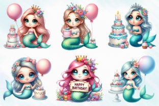 Mermaid Clipart, Birthday Mermaids PNG Graphic Illustrations By RevolutionCraft 3