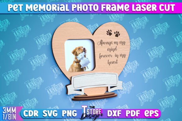 Pet Memorial Photo Frame Laser Cut | CNC Illustration Artisanat Par The T Store Design