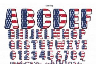 Usa Flag Color Fonts Font By Kik Design 2