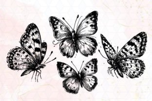 Watercolor Black Butterfly Clipart PNG Illustration Illustrations Imprimables Par Little Lady Design 3
