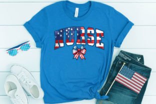 4th of July Nurse PNG Retro Coquette Bow Graphic T-shirt Designs By TBA Digital Files 5